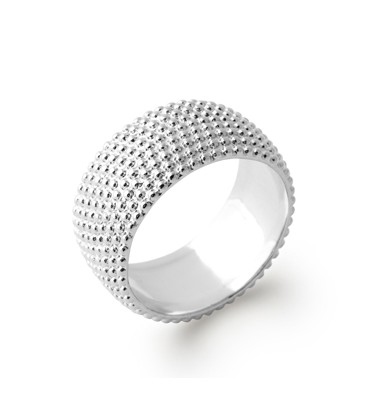Grosse alliance bague argent massif légèrement bombée 