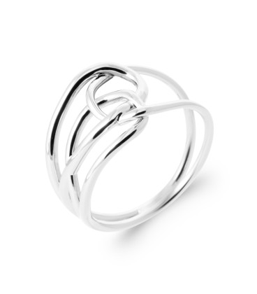Bague argent massif anneaux enchevétrés 