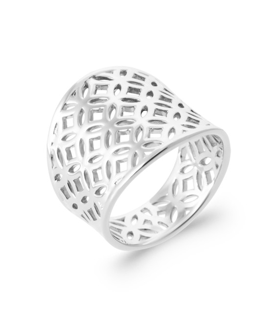Grosse bague argent massif enveloppante 