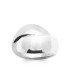 Grosse bague argent massif faux double anneaux fixes 