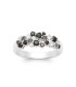 Bague argent massif zirconium de couleur noir et blanc incrustés et griffés 