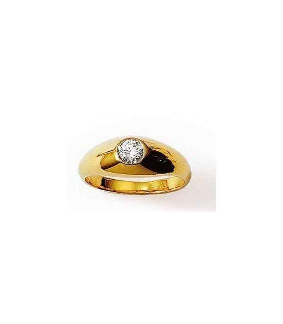 Bague jonc plaqué or zirconium d'un zirconium 