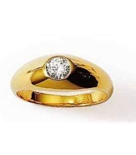 Bague jonc plaqué or zirconium d'un zirconium 