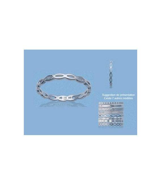 Anneau modulable argent ovalisé 