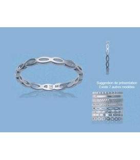 Anneau modulable argent ovalisé 