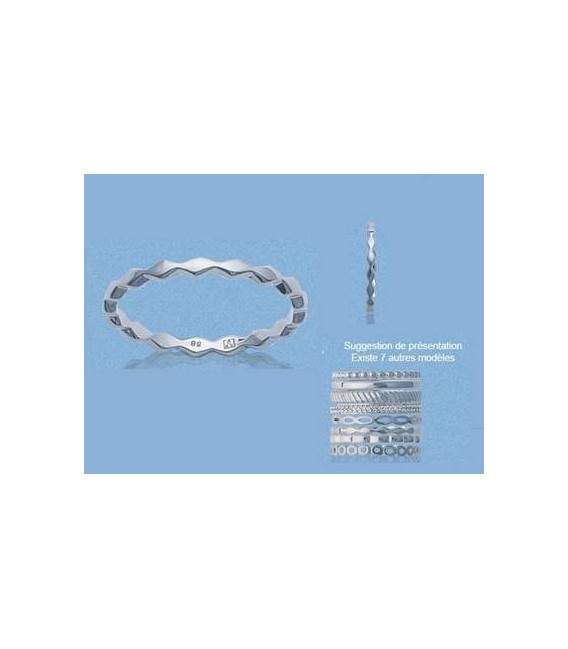 Anneau modulable argent ovale 
