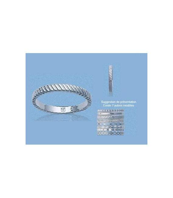 Bague modulable argent striée 