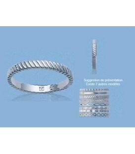 Bague modulable argent striée 