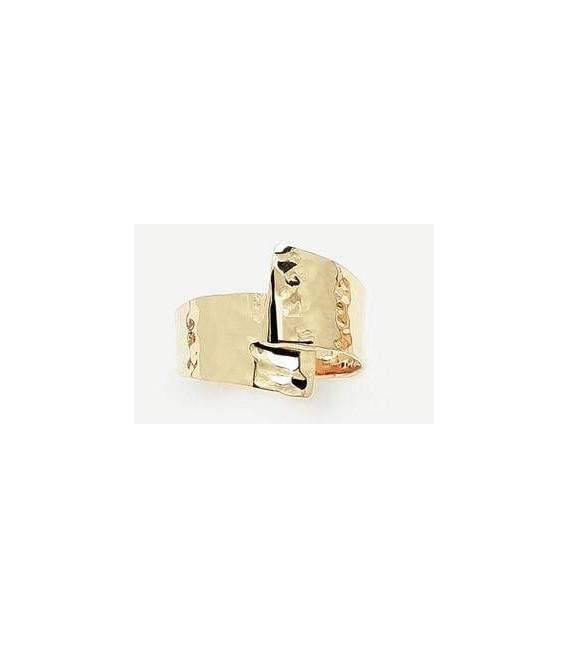 Bague plaqué or originale martelée-1
