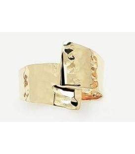 Bague plaqué or originale martelée-1