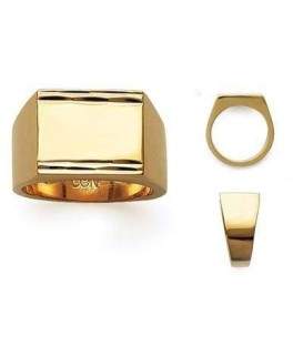 chevalière plaqué or rectangulaire pour homme 