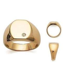 Chevalière plaqué or et zirconium 