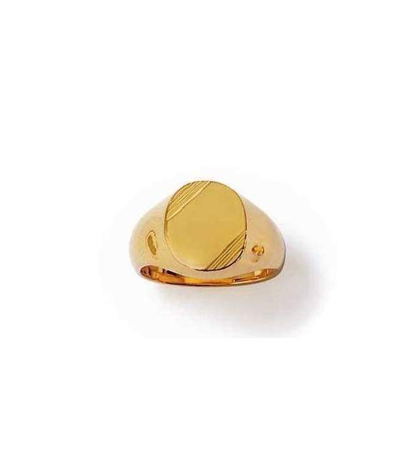 Bague homme chevalière plaqué or 