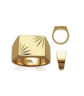 Grosse chevalière rectangulaire plaqué or-1