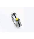 Bague alliance acier et or homme
