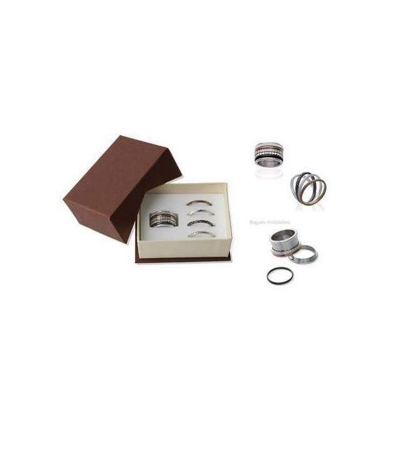Grosse bague modulable acier alliance 