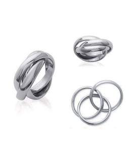 Alliance anneaux acier entrelacés 
