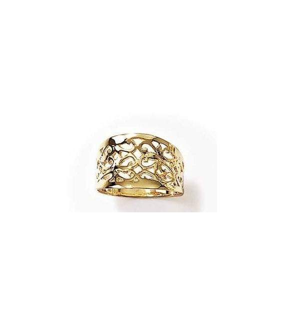Bague plaqué or filigranée ouvragée 