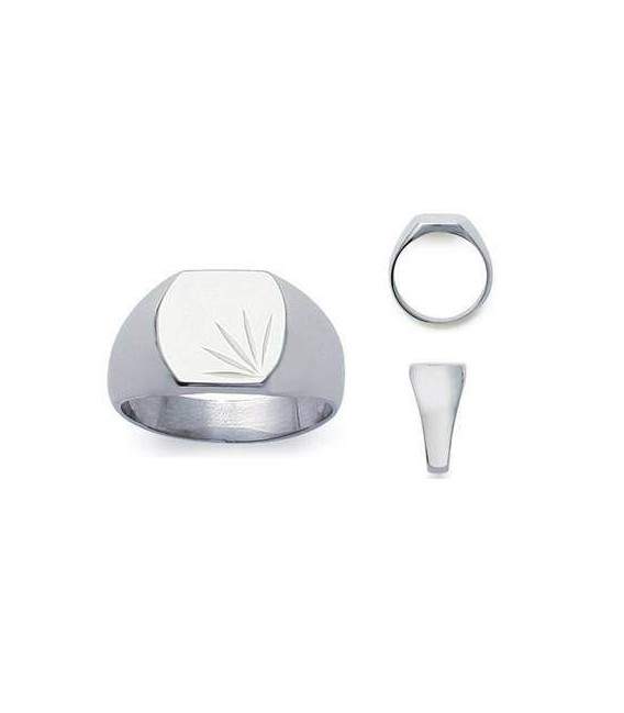 Bague fantaisie acier chevalière 