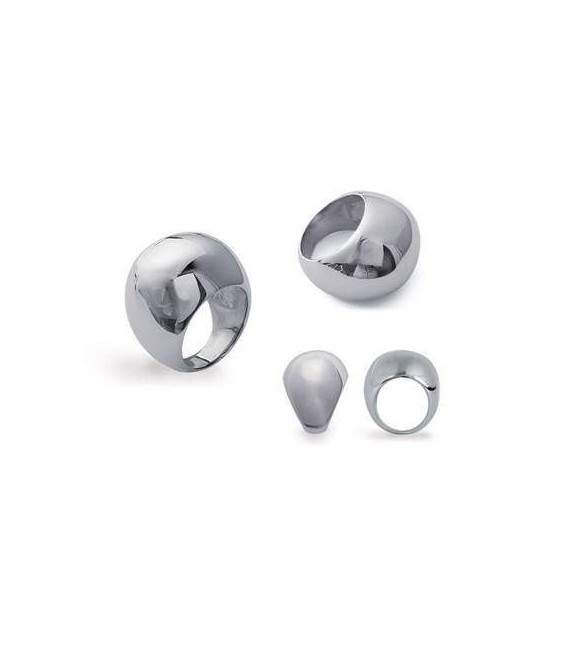 Grosse bague acier miroir mixte 
