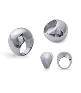 Grosse bague acier miroir mixte 