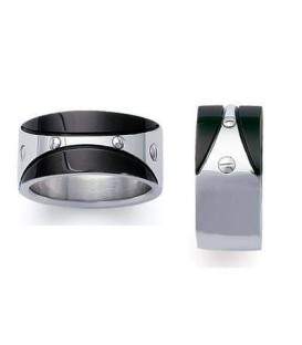 Bague alliance acier et ruthénium