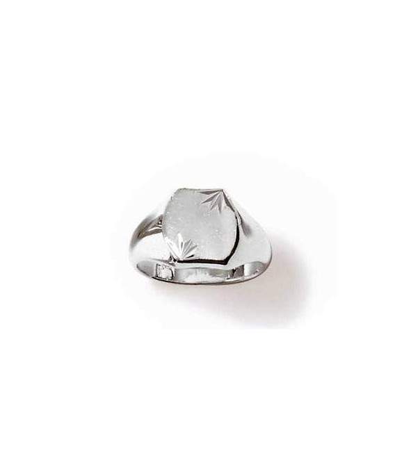 Bague chevalière argent massif gravée 