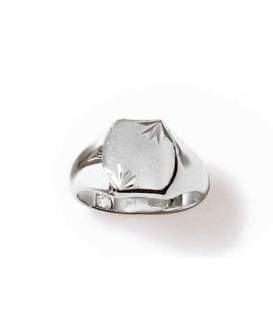 Bague chevalière argent massif gravée 