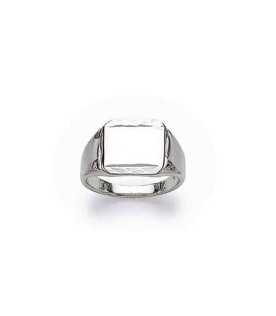 Chevalière argent massif miroir façonnée 