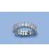 Alliance mariage bague argent massif de zirconium griffées en tour complet-1