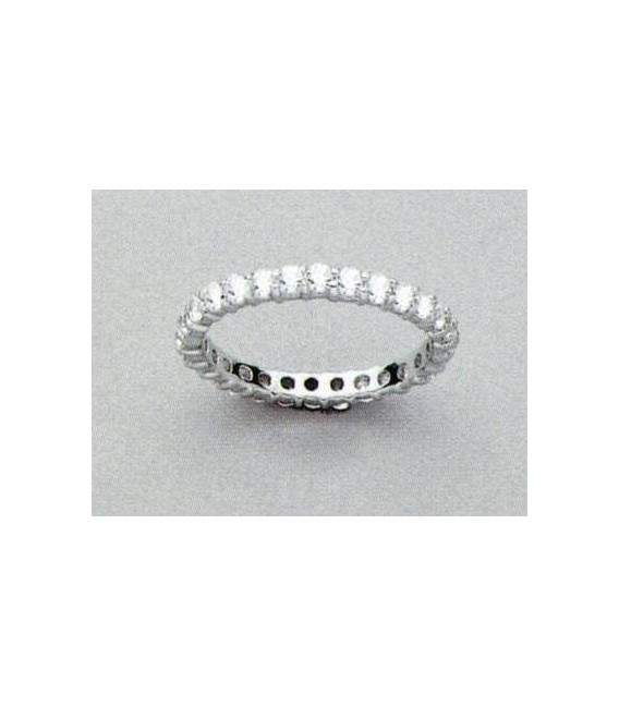 fine alliance jonc argent tour zirconium griffée 