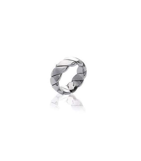 Bague alliance acier anneau torsadé 