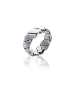 Bague alliance acier anneau torsadé