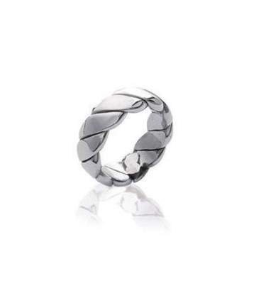 Bague alliance acier anneau torsadé 