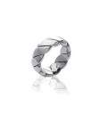 Bague alliance acier anneau torsadé