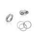 Bague trois anneaux argent entrelacés libres petits zirconium micro sertis 